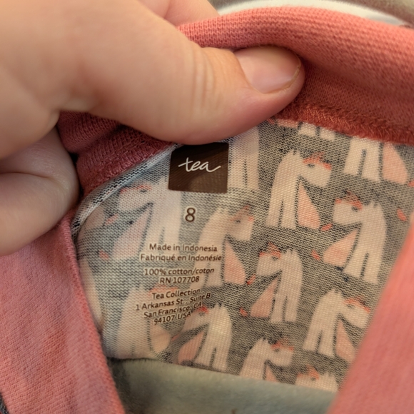 TEA Collection Girls Pink and Blue Unicorn Print Swing Dress Size 8 - Picture 3 of 6